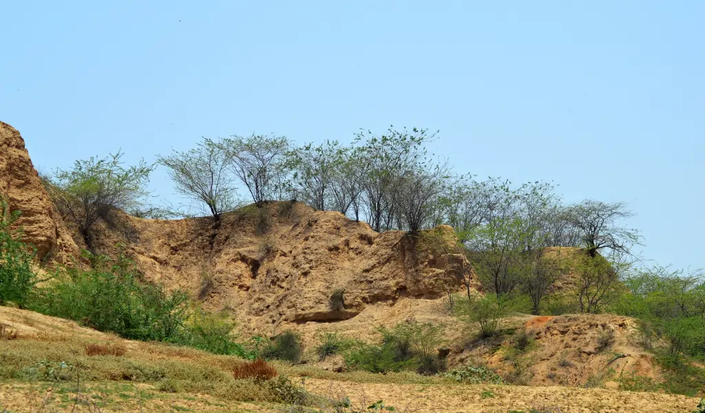 Beautiful ravines desert of Chambal river valley, Dholpur Rajasthan India